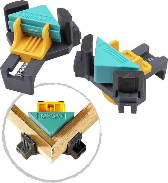 Wolfcraft 2 Corner Clamps ES 22 – For Fixing Boards and Frames at 90°