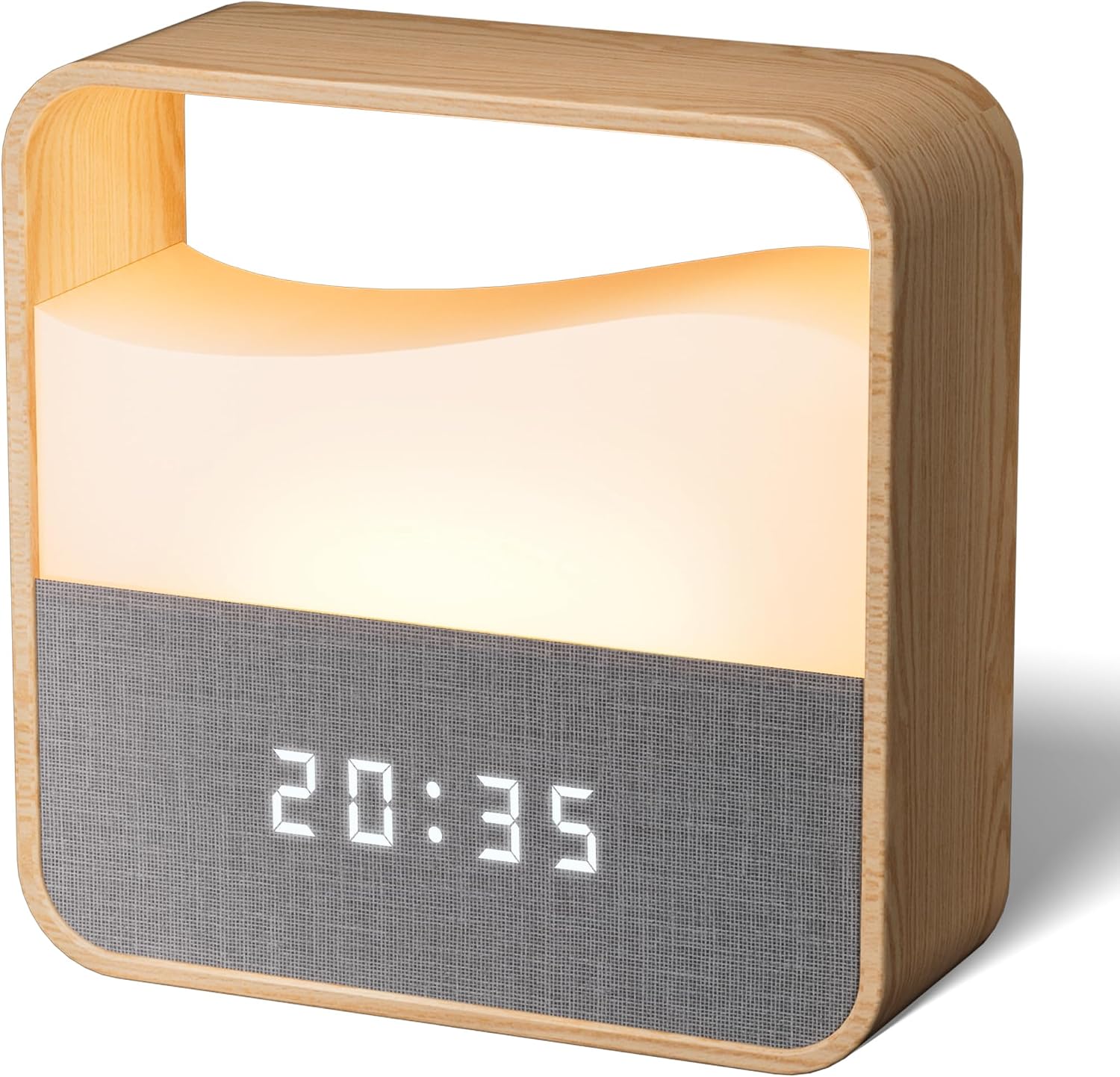 Digital Alarm Clock, Bedside Alarm Clock with Dimmable Night Light, Silent Desk Clock with LED Display, USB-C Rechargeable, Dual Alarm, Snooze, 3 Volume, for Heavy Sleepers, Bedroom, Travel