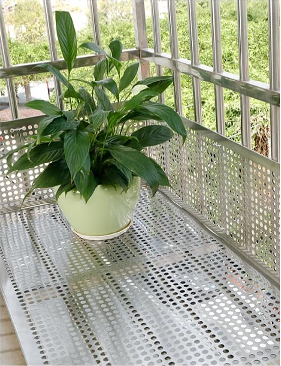 Hasır Levhalar, 304 Paslanmaz Çelik Delikli Levha, 10 mm Delikli Dekoratif Örgü Ekran, Ev ve Endüstriyel Kullanım için Dayanıklı Metal Mesh (50x160cm), Paslanmaya Dayanıklı ve Çok Yönlü Tasarım