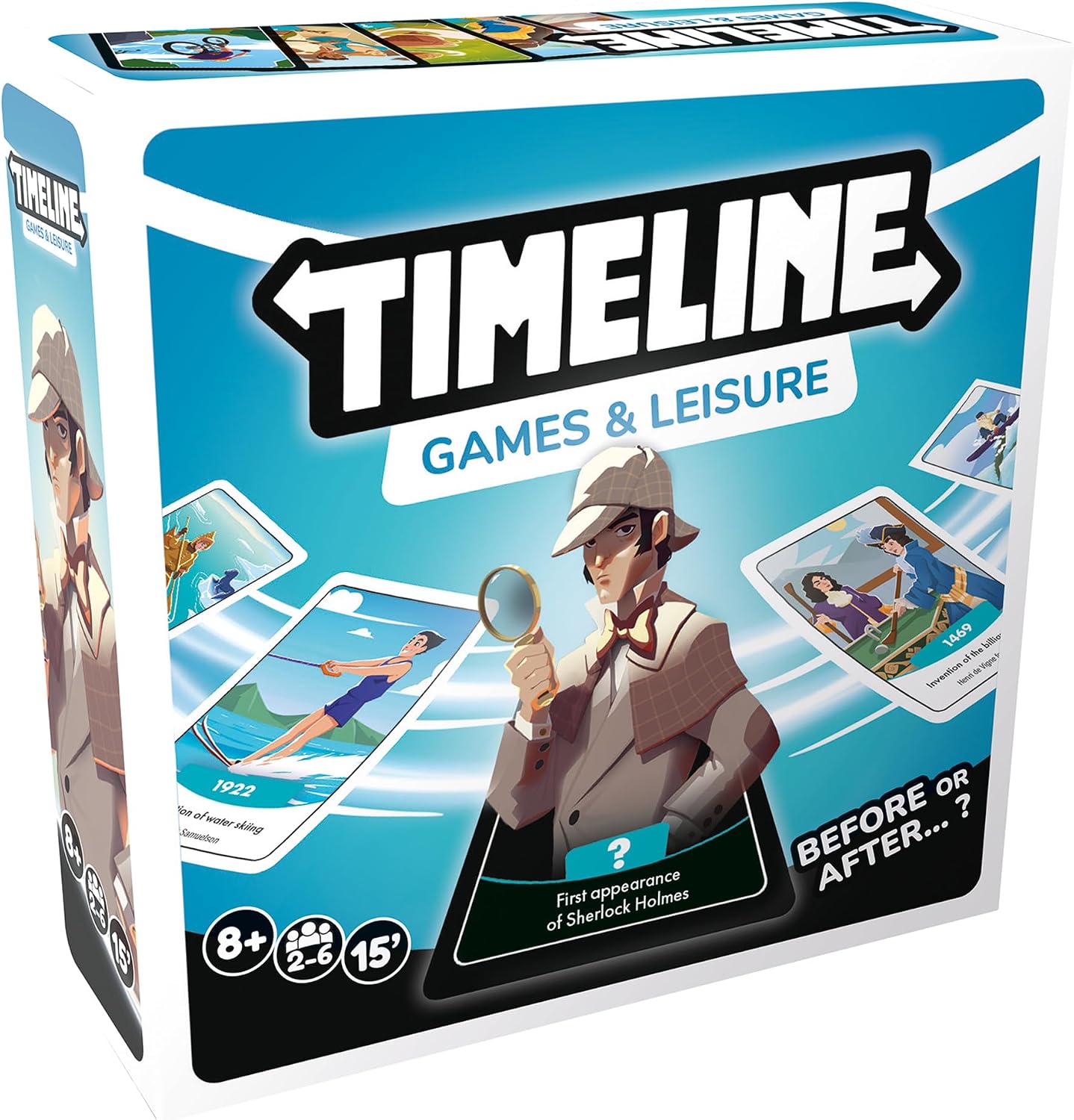 Asmodee | Timeline - Games & Leisure | Family Trivia Card Game | Ages 8+ | 2-6 Players | 15 Minutes Playing Time