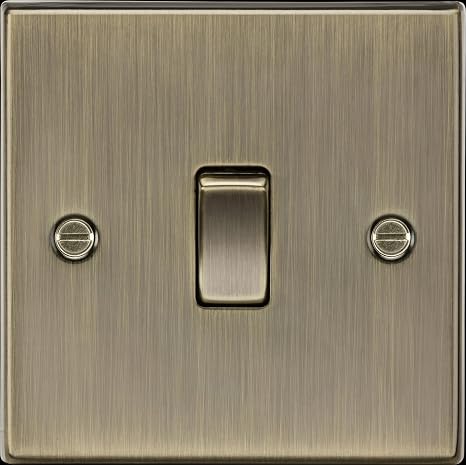 Knightsbridge CS2AB Square Edge 1G Light Switch - Antique Brass