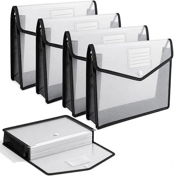 Binditek A4 Plastic Wallet Folder, Expandable Document Folder, 5 Pack