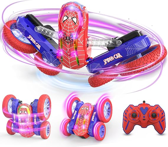 Spider Remote Control Car Toy for Boy 4-10 Years Old, Stunt Monster Truck