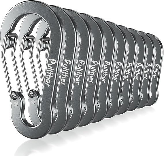 pullther 10 Pcs Carabiner Clips, 70mm/2.76'' Large Carabiner Keyring Clips