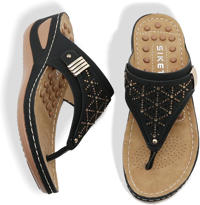 Plateau flip flops mit keilabsatz schuhe elegant Damen