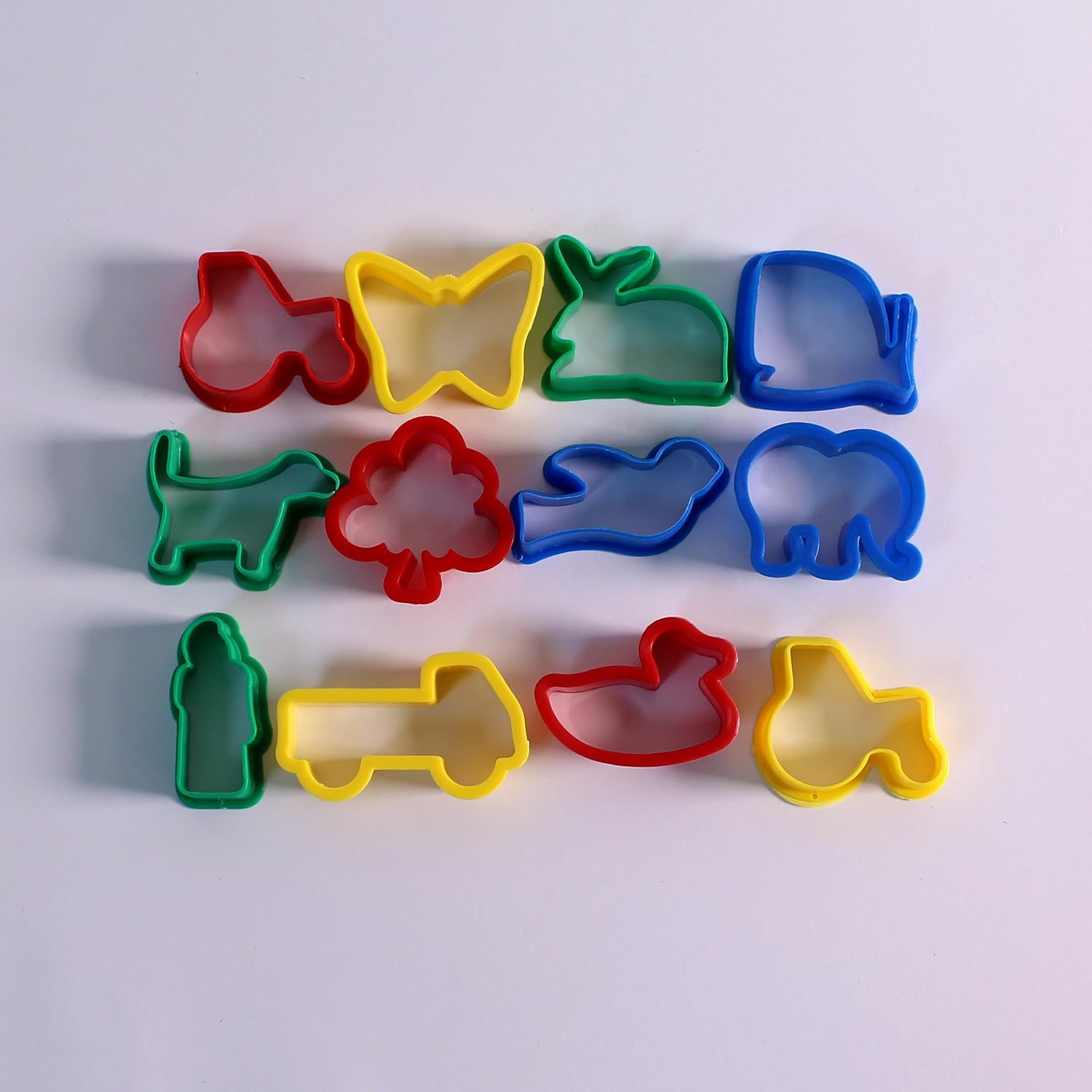 Plastic Farm Animal & Transport Dough Cutters for Kids Baking, Biscuit Making & Modelling Pack of 12 by BCreative