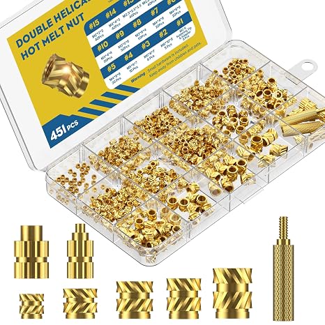 Uniclife 451 Pcs Heat Set Inserts Kit for 3D Printing Parts