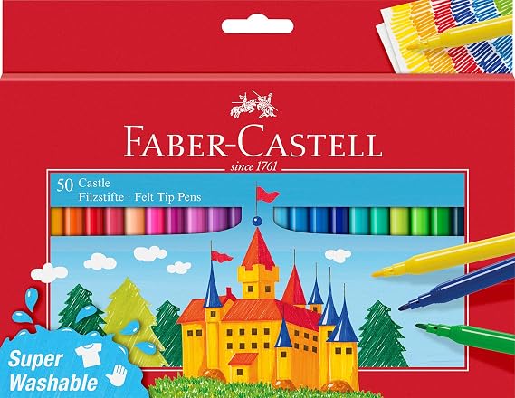 Faber-Castell 554204 Castle Keçeli Kalem, 50'li
