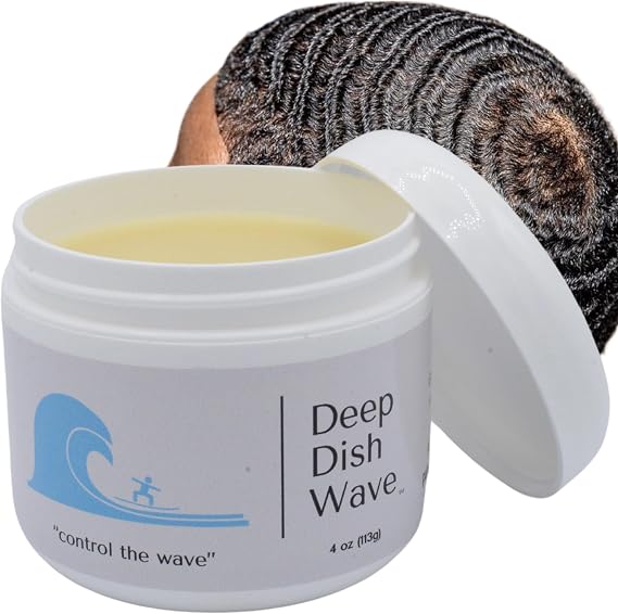 Deep Dish Wave Pomade 100% Pure All Natural 360 Waves Hair Cream - Superior Wave Grease for Men- Wave Butter for Perfect 360 Waves 4oz