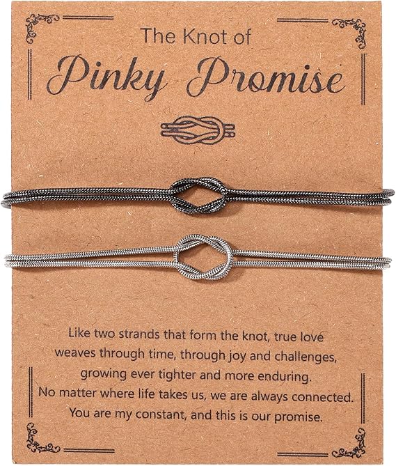 Mikovivi 2pcs Matching Couples Bracelets, Adjustable Forever Love Knot Bracelets Friendship His and Hers Jewelry Anniversary Birthday Christmas Valentine’s Day Gifts Ideal for Men Women Best Friends