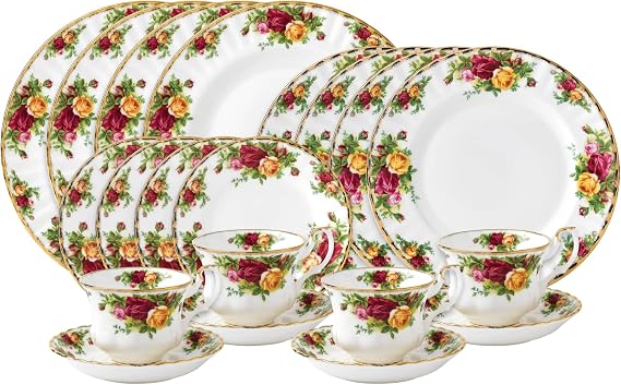 Royal Albert Old Country Roses 20-Piece Dinnerware Set, Service for 4
