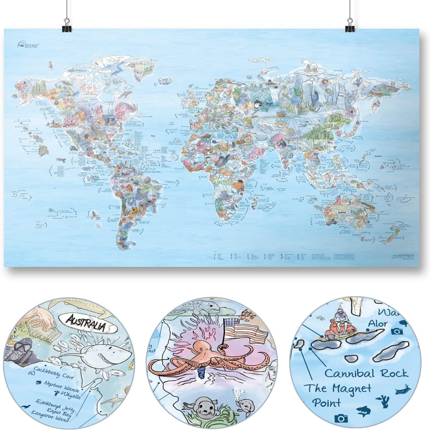 Awesome Maps - Illustrated World Map - Re-writable
