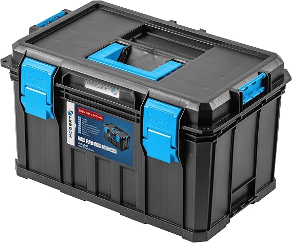 Högert Technik - Toolbox HT7G502, Caja de Herramientas, Caja Herramientas de Carga hasta 50 kg, Resistente a Daños, Maletin Herramientas a Prueba Polvo, Cierres Robustos ABS, Construcción Modular