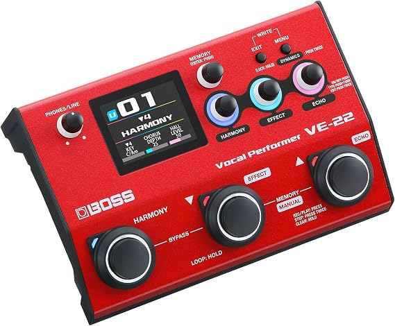 BOSS VE-22 Vocal Performer | Advanced Multi-Effects Processor for Singers | Powerful Harmony & Doubling Functions | Auto Pitch Correction