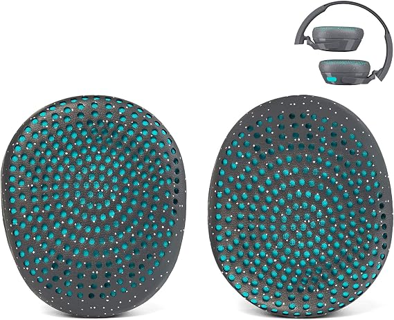 交換用イヤーパッド Skullcandy Riffワイヤレス、Riff2有線/ワイヤレスオンイヤヘッドホン、ソフトプロテインレザーメモリーフォームクッション、リフイヤーマフカップヘッドセット修理部品グレー