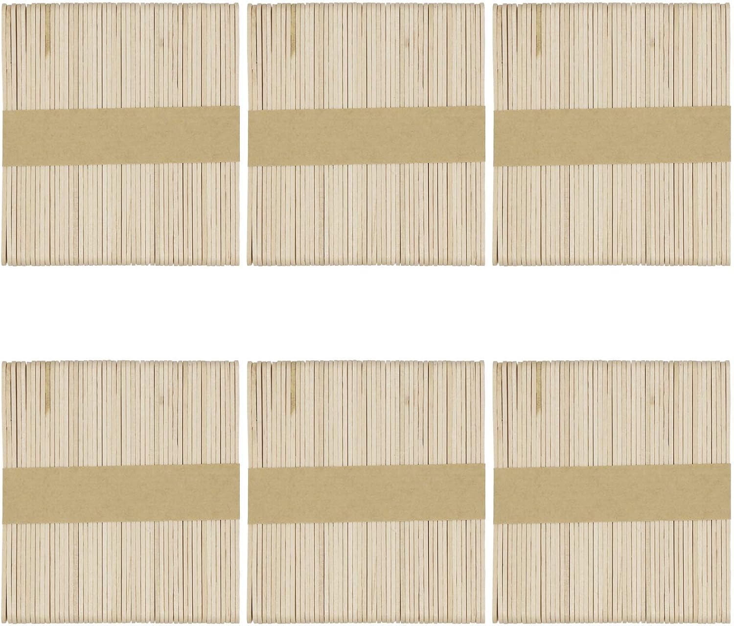 OWLKELA 300pcs Natural Wood Lolly Sticks, 114mm Lollipop Craft Sticks for Home Ice Cream Making and School Crafts, Popsicle Sticks, Ideal for Arts and Handwork, Classroom Art Supplies Wood Color