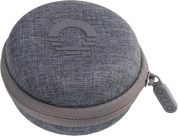 Ozlo Sleepbuds® Travel Case | Hard Case for Sleep Headphones | Woven Fabric with Zipper Closure | Mesh Pocket for Storing Charging Cable | Gray