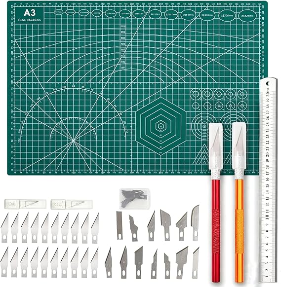 A3 Self Healing Cutting Mat Kit with Steel Ruler for Sewing Quilting Crafts