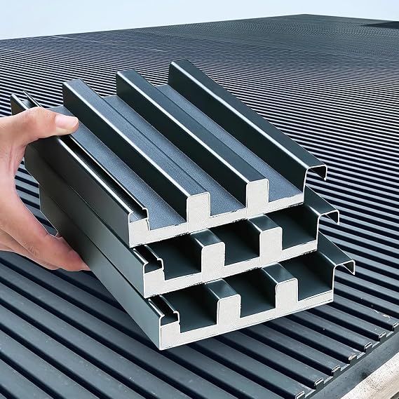 Roofing Sheets 3 Pcs Insulated Roofing Cladding Board, 5 10 12 ft Long Splicable Corrugated Metal Sheets, Windproof & Waterproof Roofing Tiles for Pergola(L-10ft/3m)