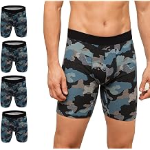 ZLYC Men's Long Leg Cotton Boxer Shorts Underwear 3/4 Pack
