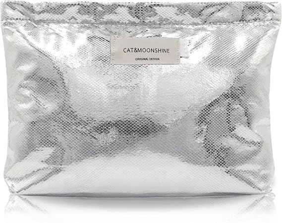 Shiny Glitter Makeup Bag - Sparkly Bling Double Layer