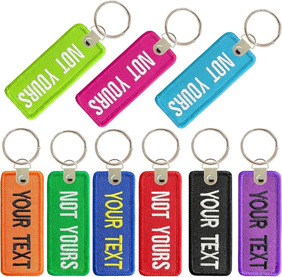 WQNMY Personalized keychain, Customized Keyring, Embroidered Room key tags