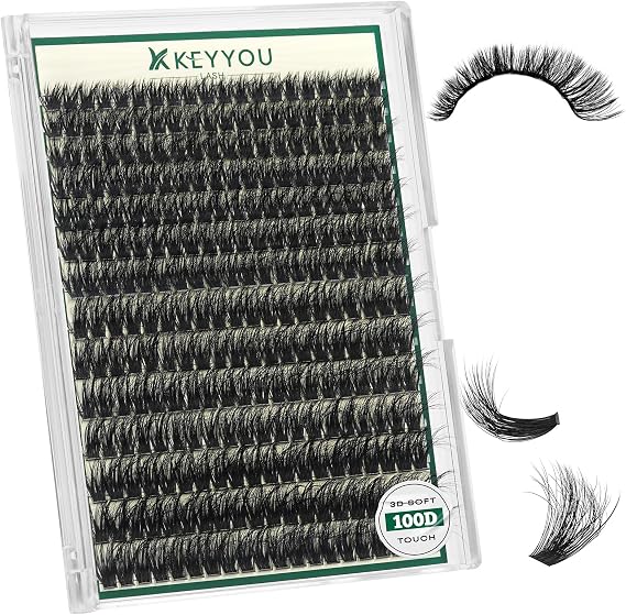KEYYOU Lash Clusters 3D Effect 100D Wispy Lashes Individual 9-18MIX