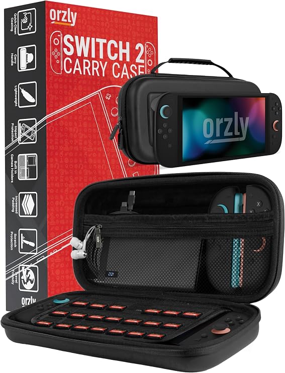 Orzly Carrying Case for Nintendo Switch 2 2025 Console with Screen Padding