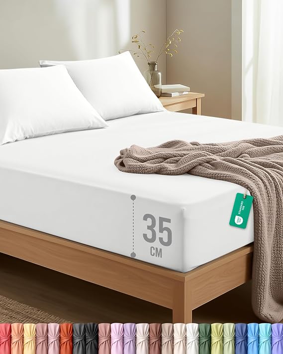 Utopia Bedding Super King Fitted Sheet with Standard Pillow cases, White