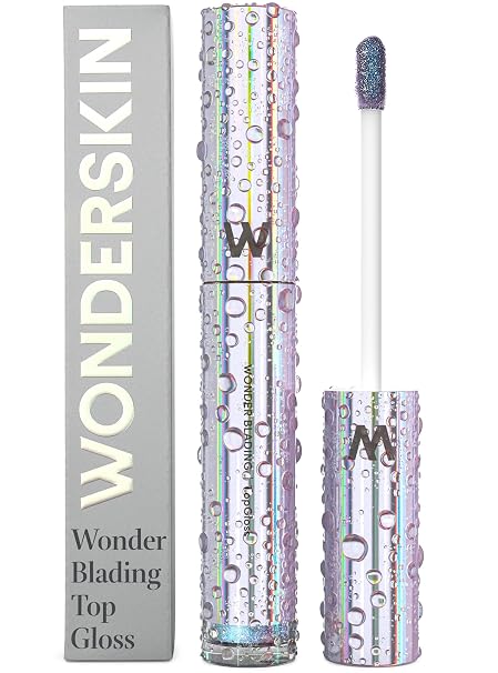 Wonderskin Wonder Blading Top Gloss – Blauer Glitzer-Lipgloss Feuchtigkeitsspendendes Und Hochglänzendes Lippen-Make-Up (Blauer Glitzer)