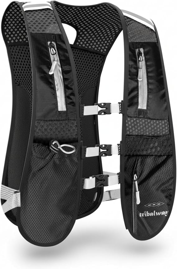 Running Vest for Women & Men – Lightweight Hydration Vest with Water Bladder, Phone Holder, Unisex Adjustable Reflective Vest – Running Backpack for Trail Running, Hiking - Running Accessories
