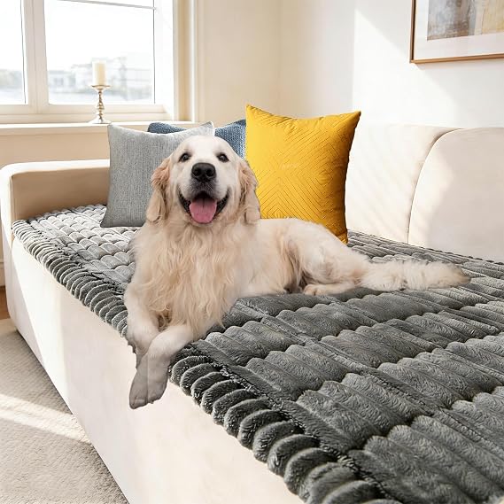 Thick Sofa Cover for 2 3 Seater, Washable, 70 x 180cm (Dark Gray)