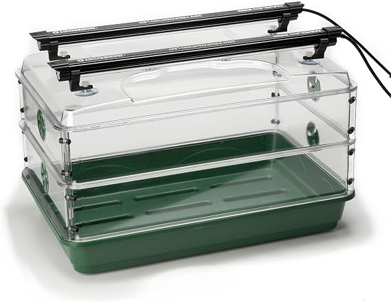 EarlyGrow Large Double-Height Propagator Kit LED Grow Lights Seed Starting