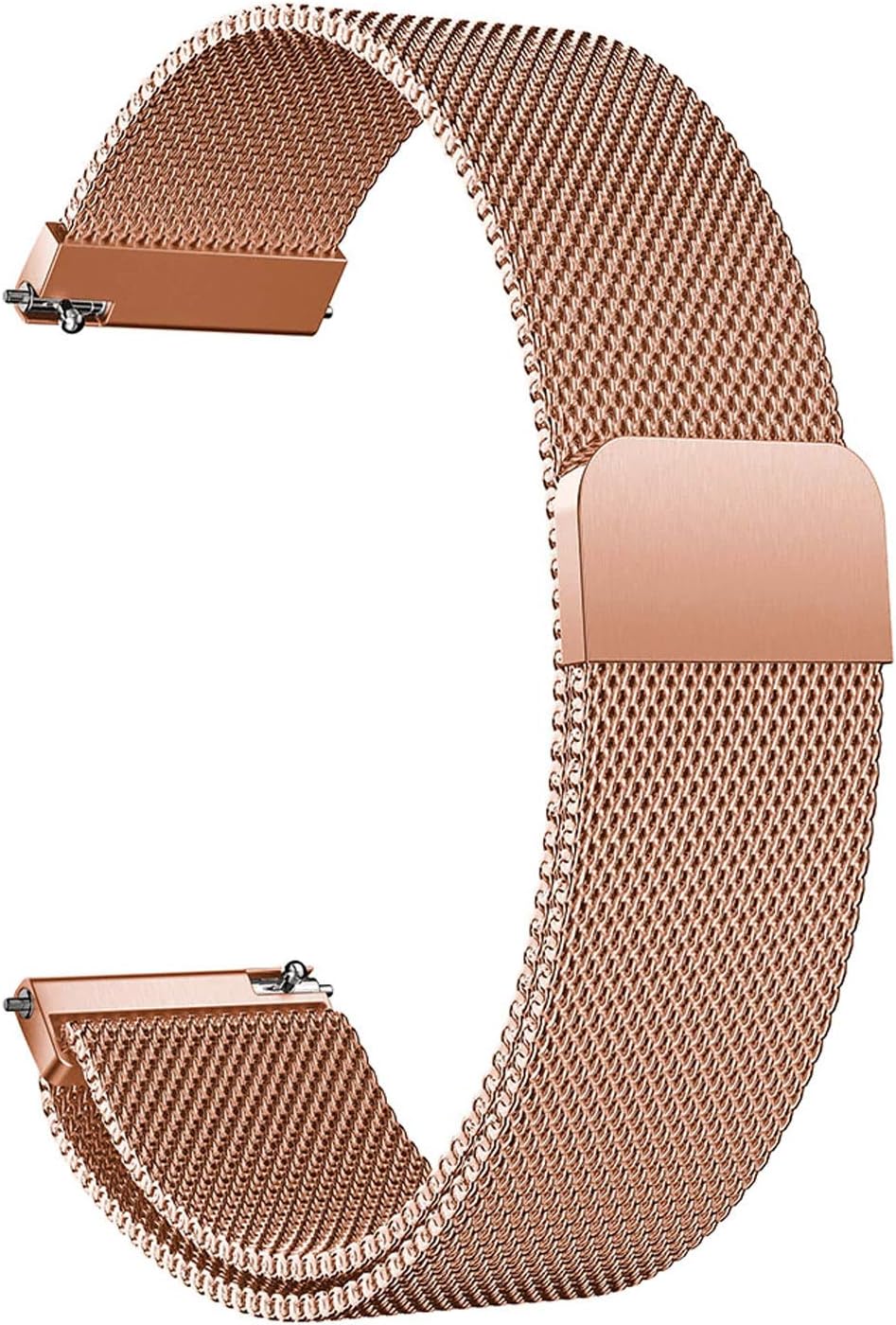 Microsonic Huawei Watch GT2 42mm için Kordon Milanese Loop Rose Gold [Watch GT2 42mm ile Uyumlu Kordon - Rose Gold]