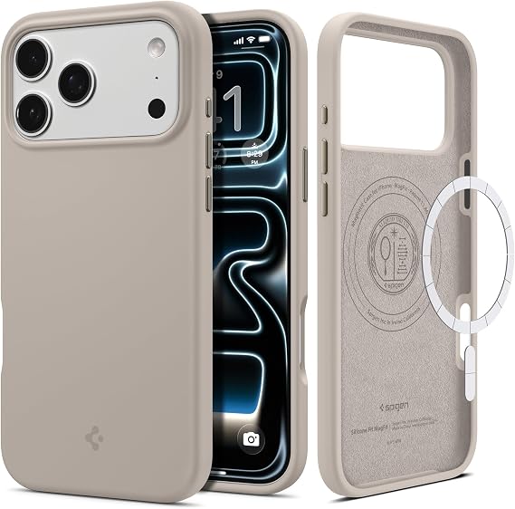 Spigen iPhone 17 Pro Max ile Uyumlu MagSafe Kılıf Silicone Fit Mag Fit Stone - ACS09904