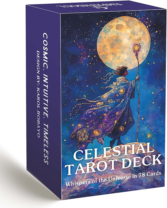 Celestial Tarot Deck, Tarot Cards with Guidebook, Tarot Cards for Beginners, Shadow and Light Divination Deck for Self-Discovery