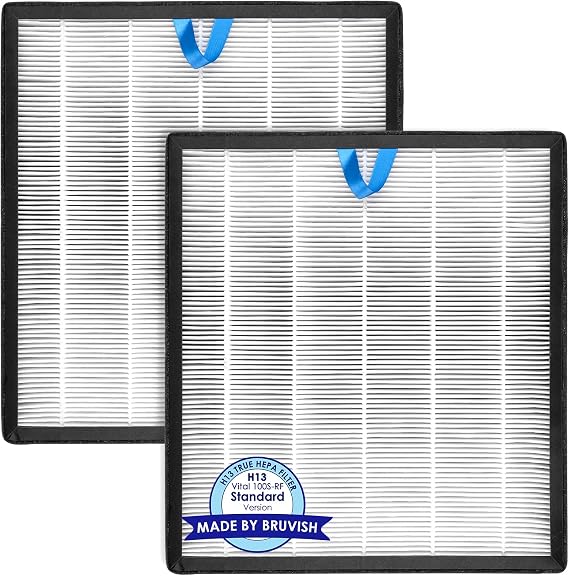 2 Pack Vital 100S Replacement Filter Compatible with LEVOIT Vital 100S HEPA Air Purifier, LAP-V102S-AAS, Vital100S H13 True HEPA Filter, 3-in-1 Activated Carbon Filters, Replace #Vital 100S-RF