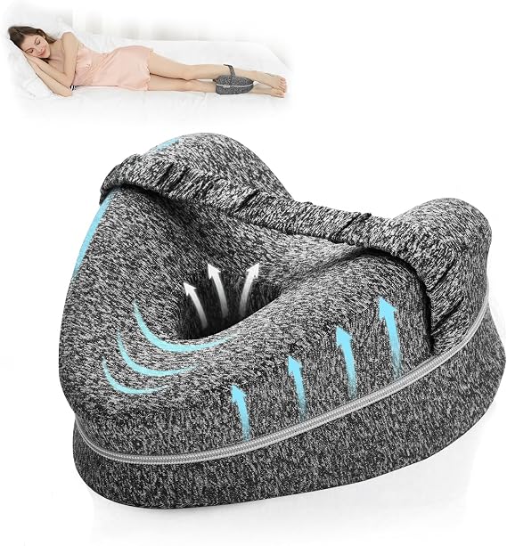 BEAUTRIP Ergonomic Leg Positioning Pillow for Side Sleepers Memory Foam Knee Pillow for Optimal Support in Memory Foam with Removable and Washable Cover