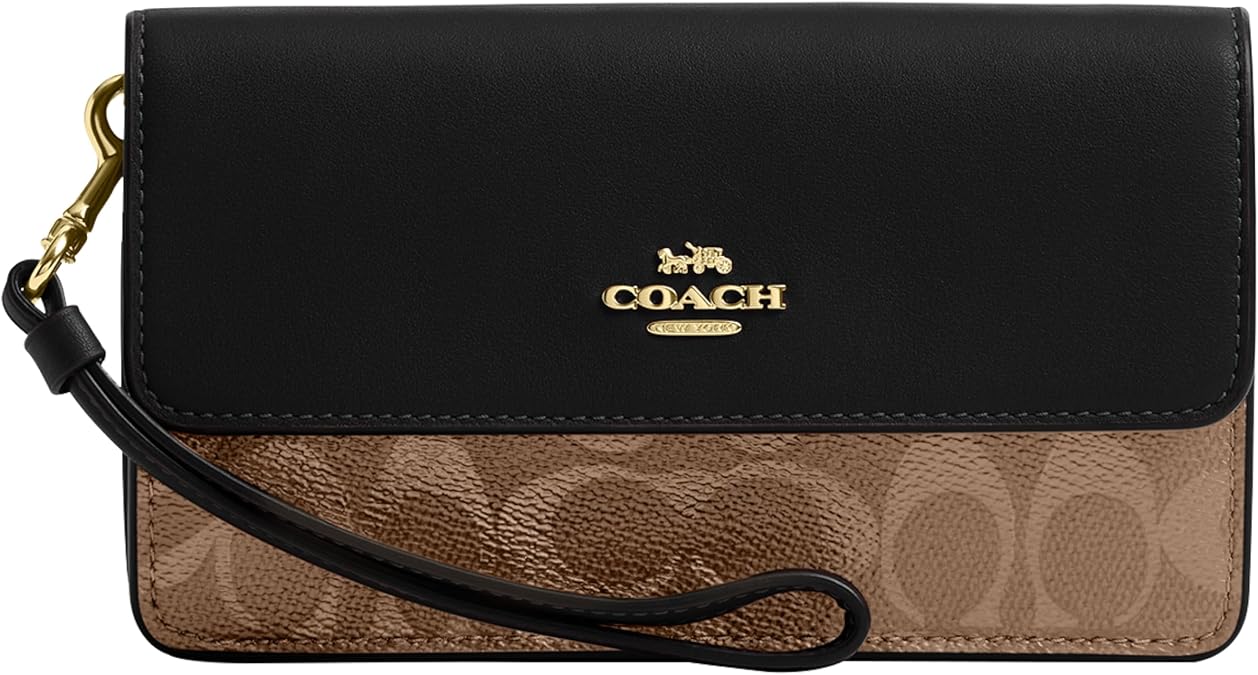 Coach Cuffed Wristlet, IM/Walnut/Bold Red