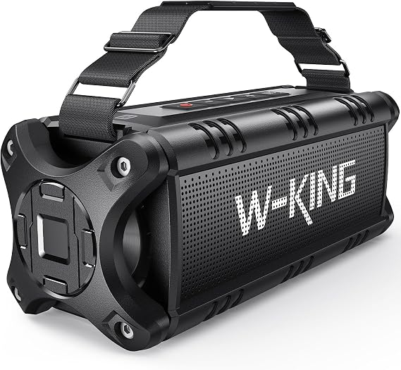 W-KING 90W Max Bluetooth Speaker, IPX6 Waterproof Portable Speakers Wireless Bluetooth, 50W Deep Bass Loud Outdoor Speaker with 40H Playtime/Stereo Pairing/TF Card/AUX/NFC for Party,Camping
