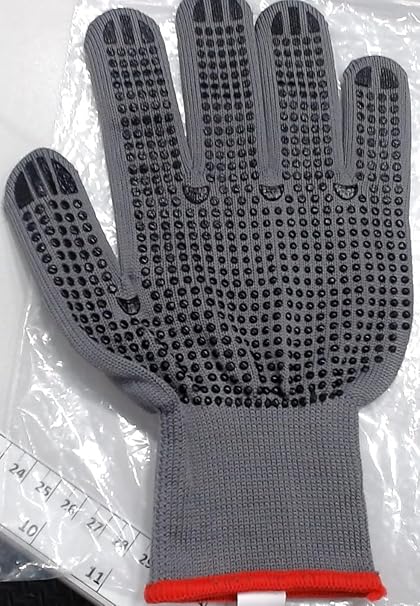 Polyco 801-MAT PVC Dotted Gripper Gloves, Single Pair, Size 7/Small, Grey
