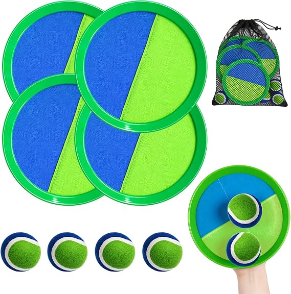 Toss and Catch Ball Game Outdoor Toys for Kids Beach Toys Sticky Catch Game Set with Storage Bag, Garden Lawn Pool Family Games for Adults