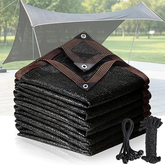 2x3m Shade Cloth 90% UV Sun Block, Garden Shade Netting with Grommets, Privacy Screen for Balcony Fence, UV Resistant Shade for Plant Protection Greenhouse, Patio, Pool, Carport & Pergola
