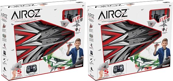 SilverLit FLYBOTIC Remote Controlled Aircraft - Radio Controlled Paper Plane with Powerful Twin Motors - suitable for kids ages 8+ (Pack of 2)
