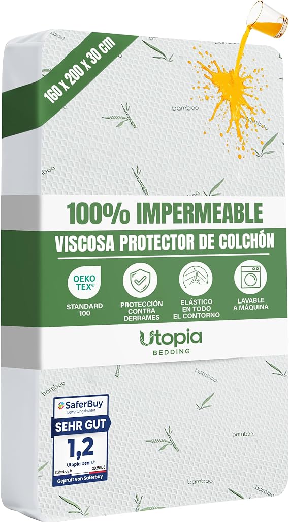 Mattress Protector Waterproof Viscose 63 x 200 x 30 cm Adjustable