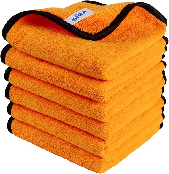 MR.SIGA Professional Microfibre Towels for Cars, Scratch Free, 6 Pack
