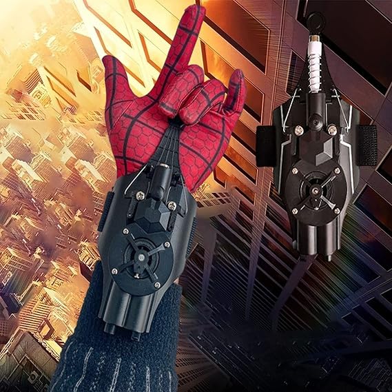 Web-Shooter， Electric 9.8 ft Real Rope Spider String Shooter Cool Gadgets,Super Hero Role-Play Stuff Fun Toys Great(Black)