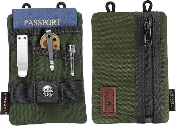 VIPERADE VE1 EDC Tool Pocket Organizer, Small EDC Pouch with 5 Pockets, Small Multitool Organizer Pouch Nylon Tool Sheath for Flashlight Multitools Pen Notebook
