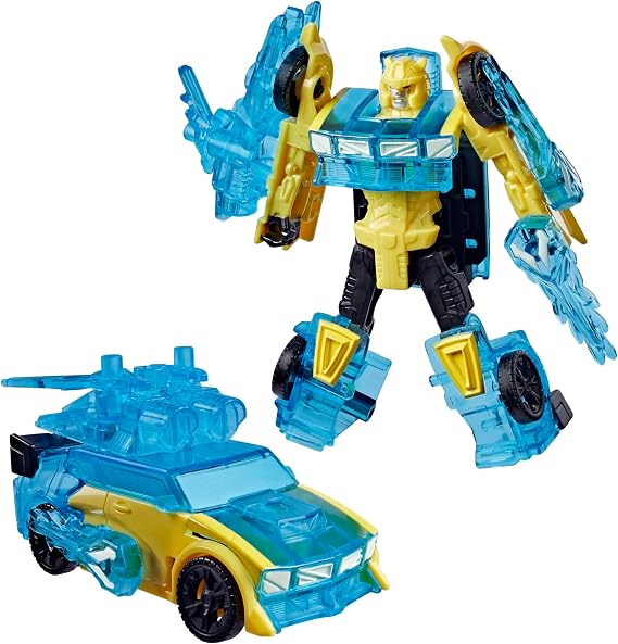 Transformers CYBERWORLD Bumblebee Armored Cyber Changers Energon Surge Action Figure | Quick Change to Car Mode | Robot Toys for Kids 6+
