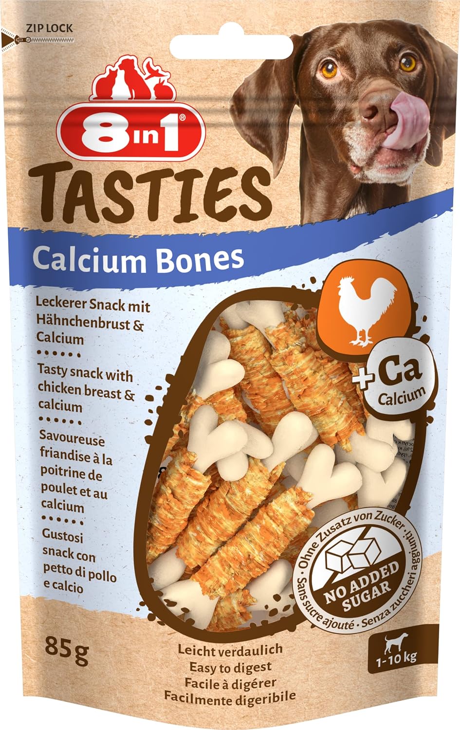 8in1 Tasties Calcium Bones Chicken Wrapped Dog Award 85 Grams